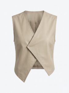 asymmetric origami wrap vest